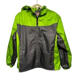 Cold Storage Foul Weather Women Outdoor Jacket Full Zip Hood Green Gray Large